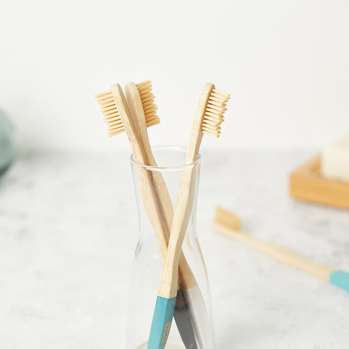 Natural Bamboo Toothbrush Set of 4 | Eco-Friendly, Soft Bristles | Plastic-Free Family Toothbrushes