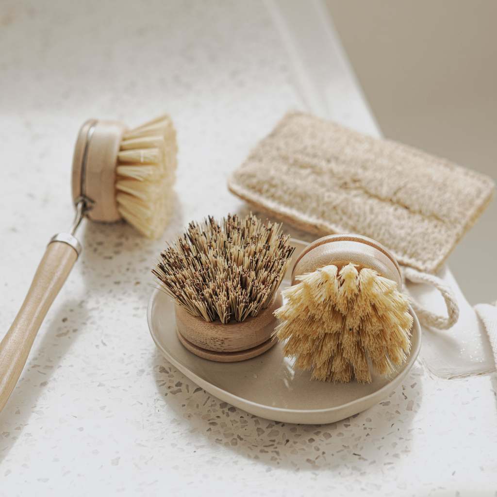Natural Dish Brush Set | 4 Piece Plastic-Free Kitchen Kit