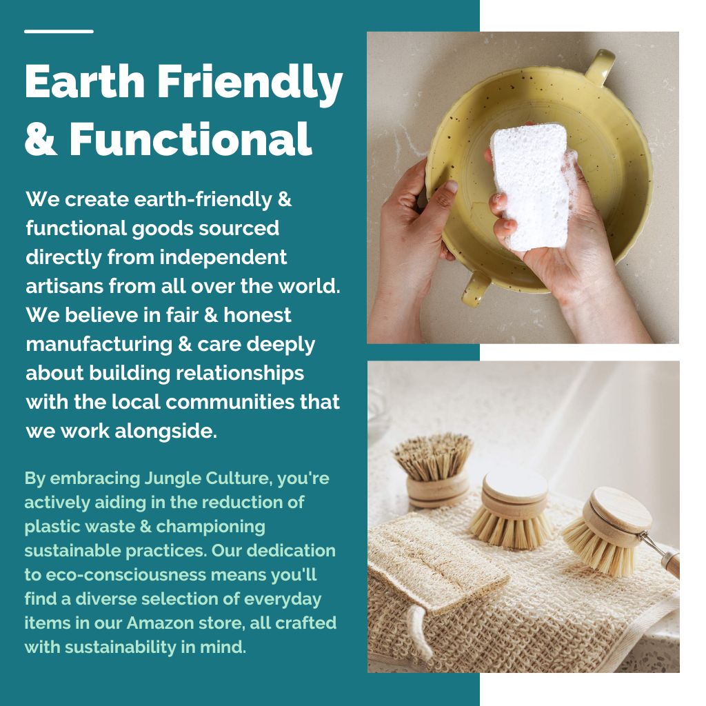 Plastic-Free Kitchen Sponges | Compostable & Reusable 4 Pack